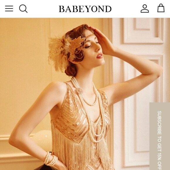 BABEYOND Women's Flapper 1920s VNeck Beaded Fringed. - Picture 13 of 13